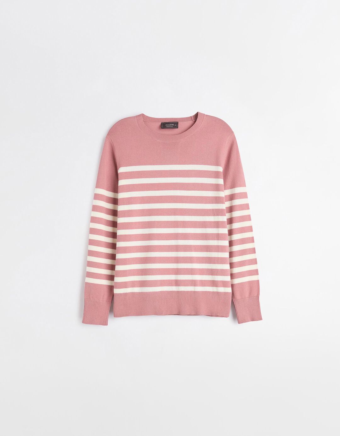 Camisola Malha Riscas, Mulher, Rosa Escuro