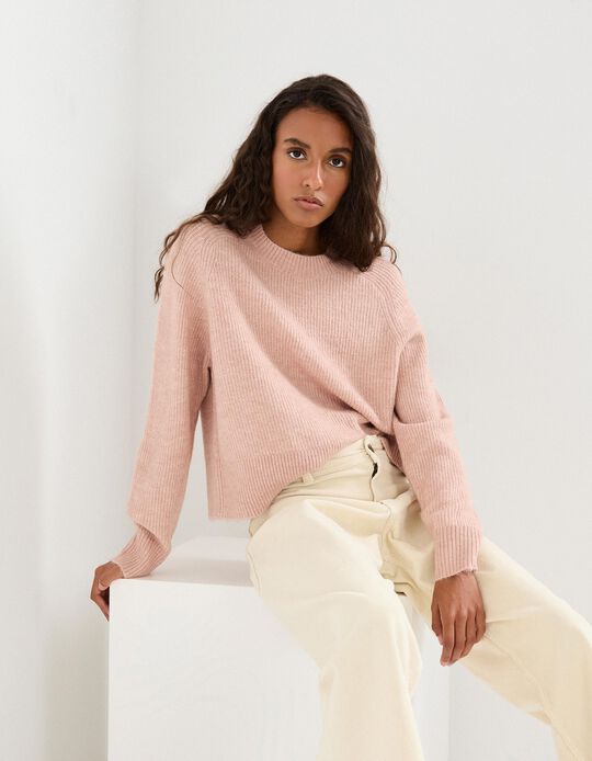 Comprar Online Camisola de Malha, Mulher, Rosa Claro