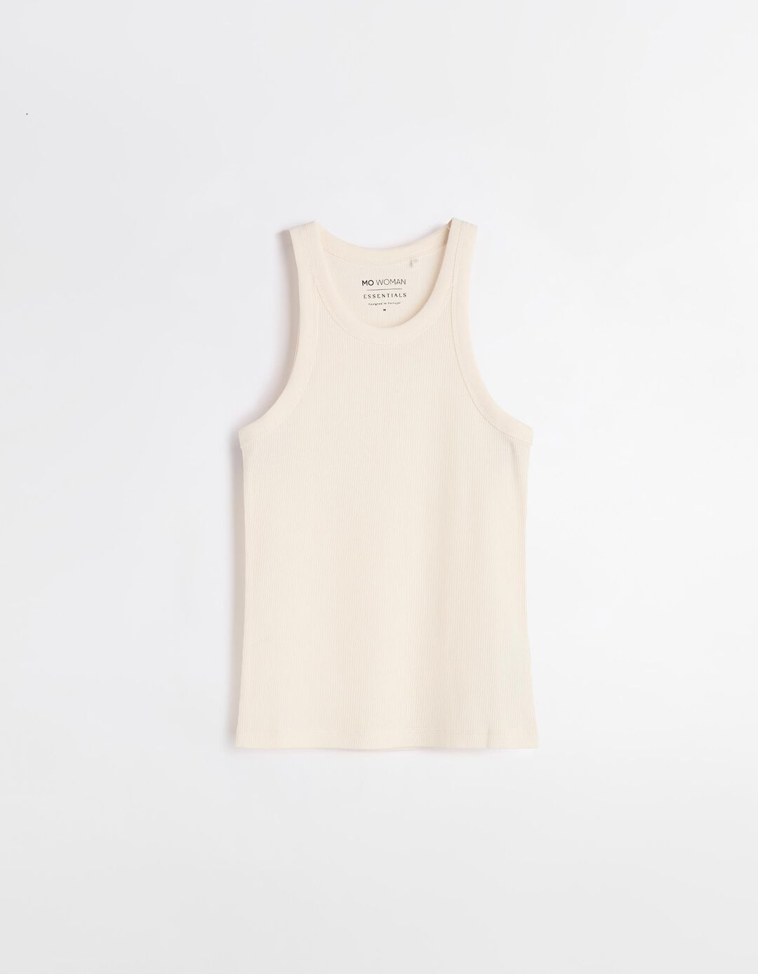 Tank Top Canelado, Mulher, Bege Claro