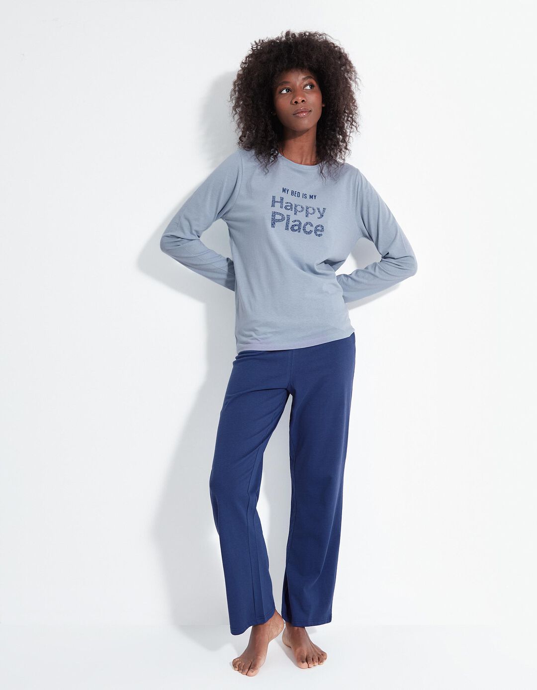 Pijama Jersey, Mulher, Azul Claro
