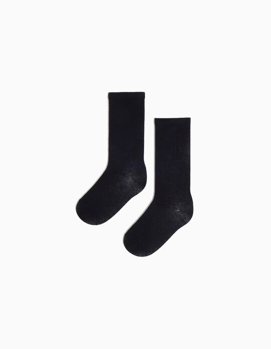 Comprar Online Pack 2 Pares de Meias Altas, Criança, Azul Escuro