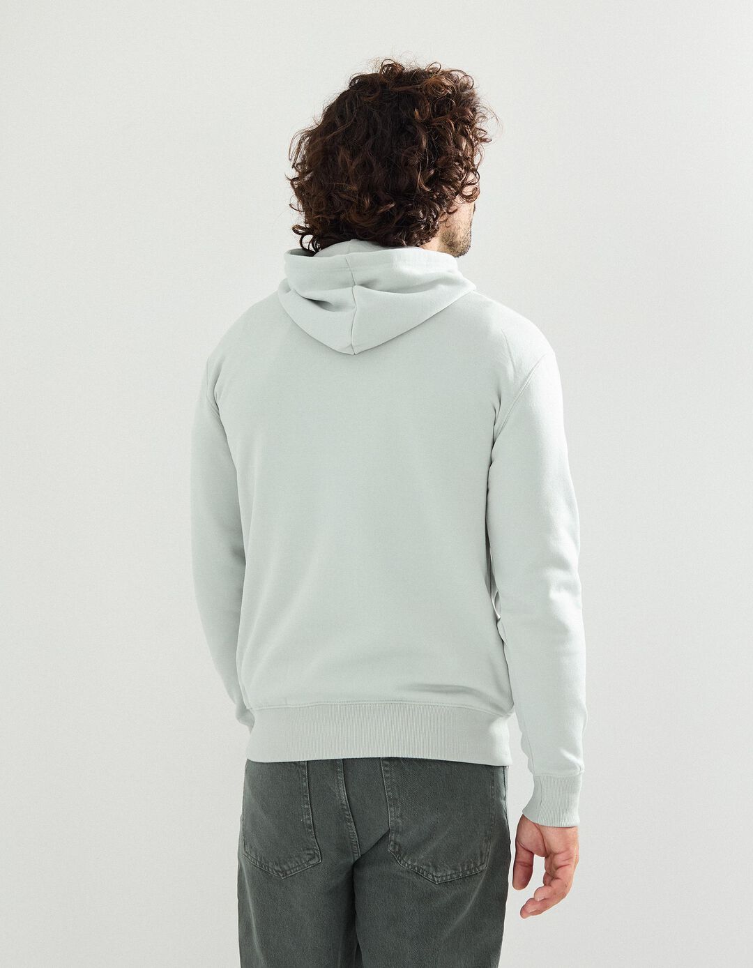 Sweatshirt com Capuz, Homem, Verde Claro