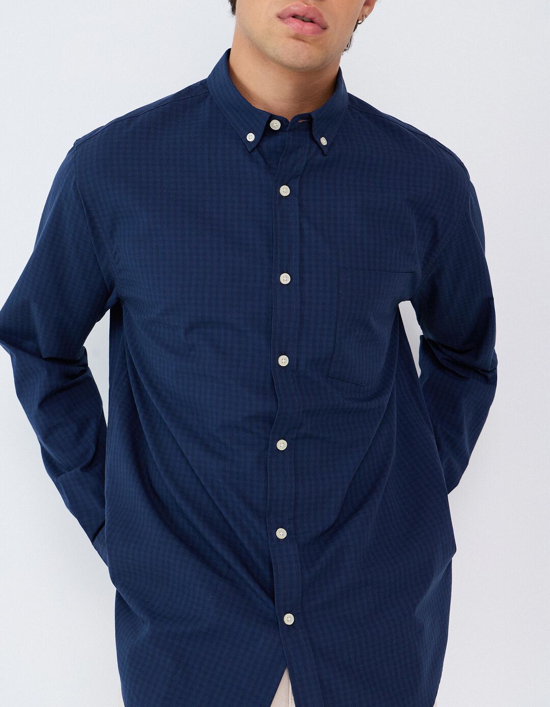 Camisa De Popelina, Homem, Azul Escuro