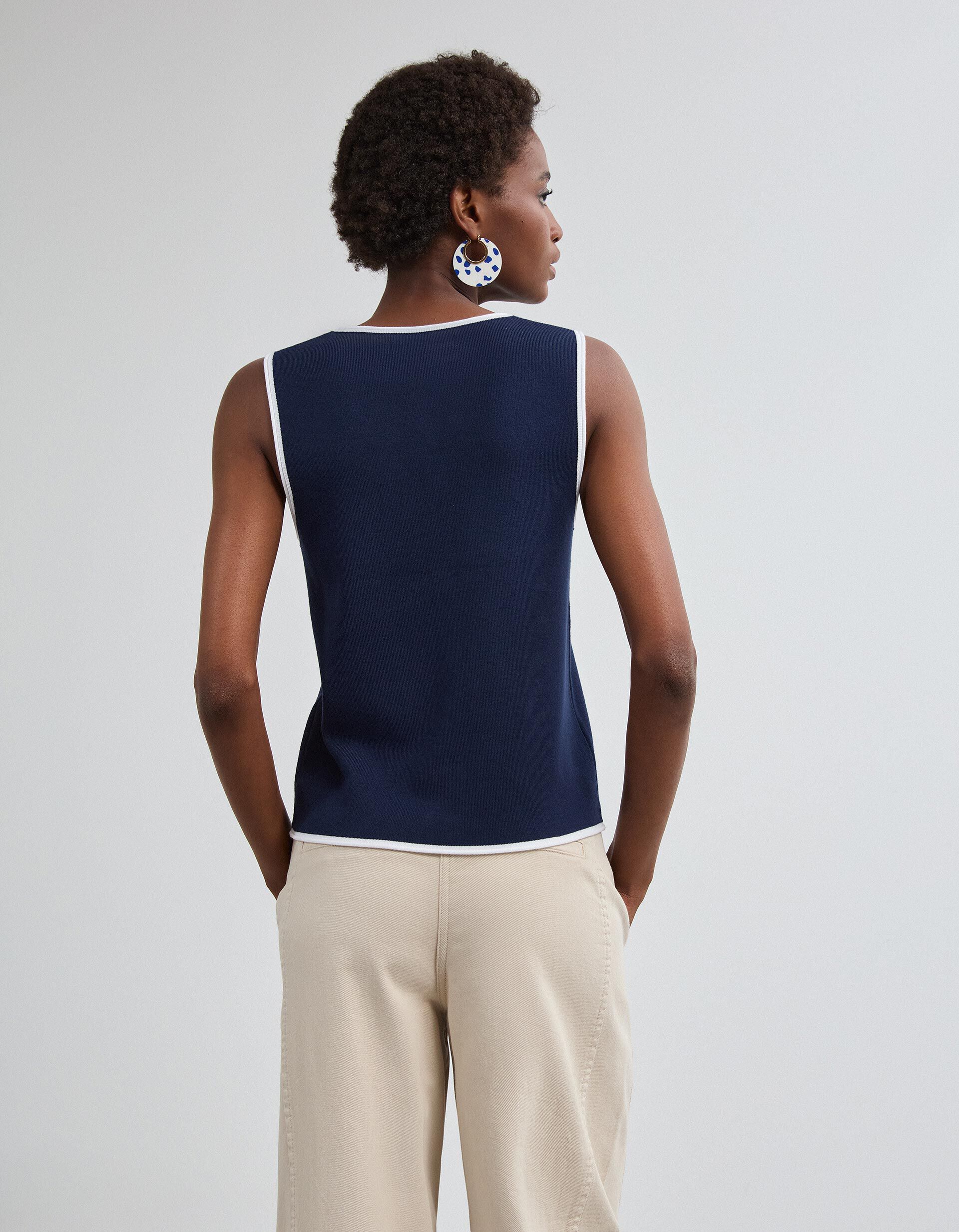 Comprar Online Colete Tricotado, Mulher, Azul Escuro