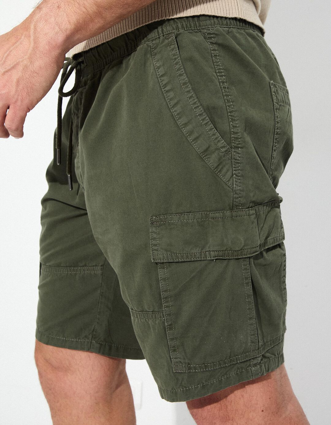 Calções Cargo, Homem, Verde Escuro 