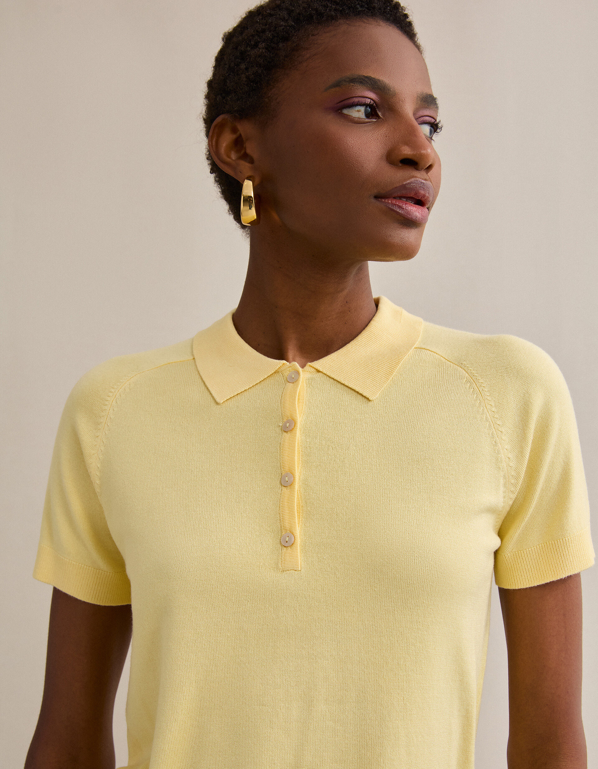 Comprar Online Polo de Malha, Mulher, Amarelo Claro