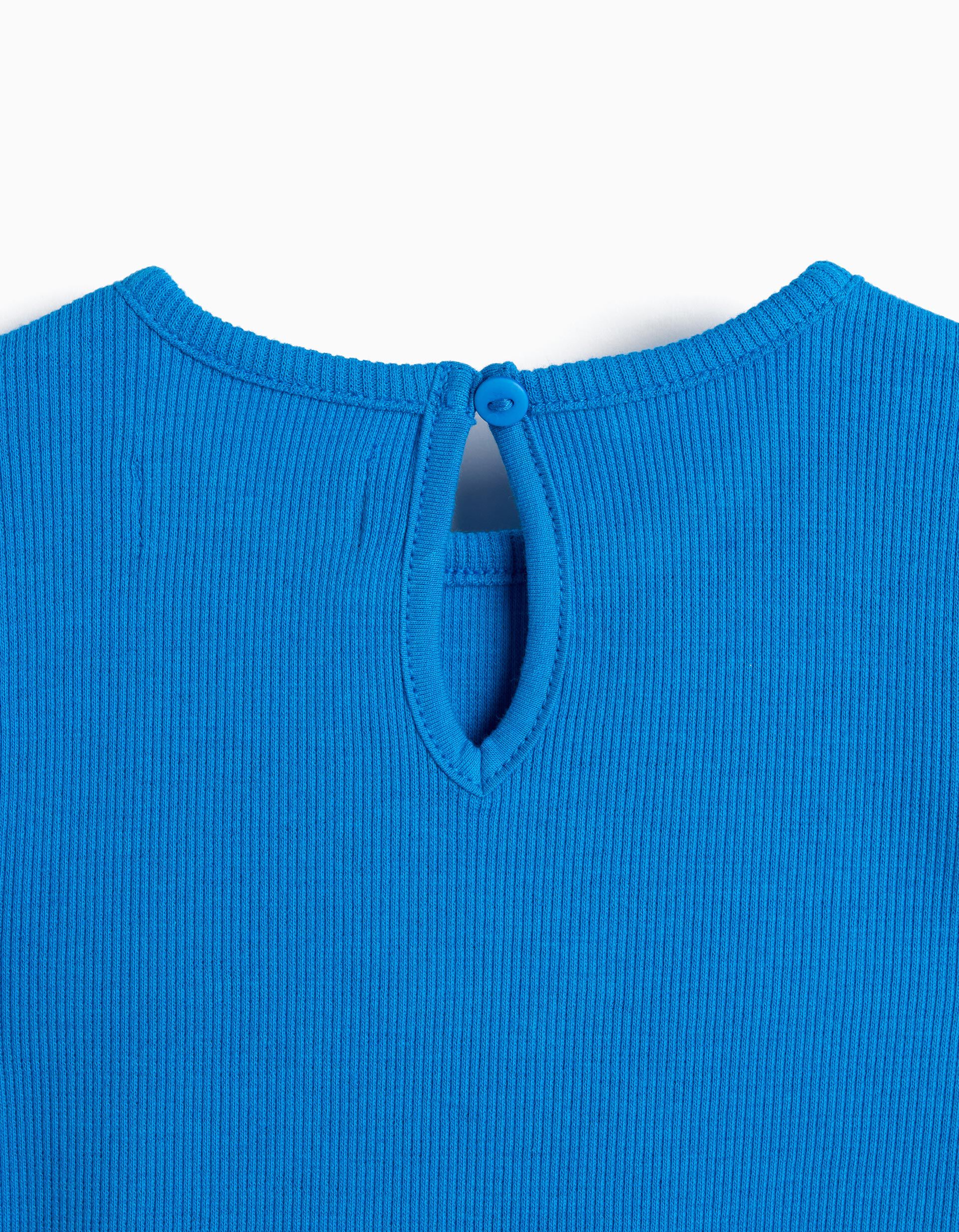 Comprar Online T-shirt Bordado Flor, Menina, Azul