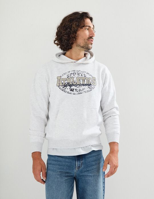 Comprar Online Sweatshirt com Capuz, Homem, Cinzento Claro