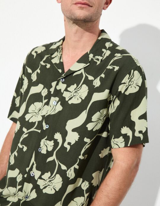 Comprar Online Camisa de Manga Curta, Homem, Verde Escuro 