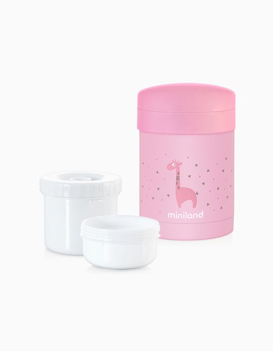 Comprar Online Porta Papa E Alimentos Térmico 350Ml+200Ml Pink Miniland
