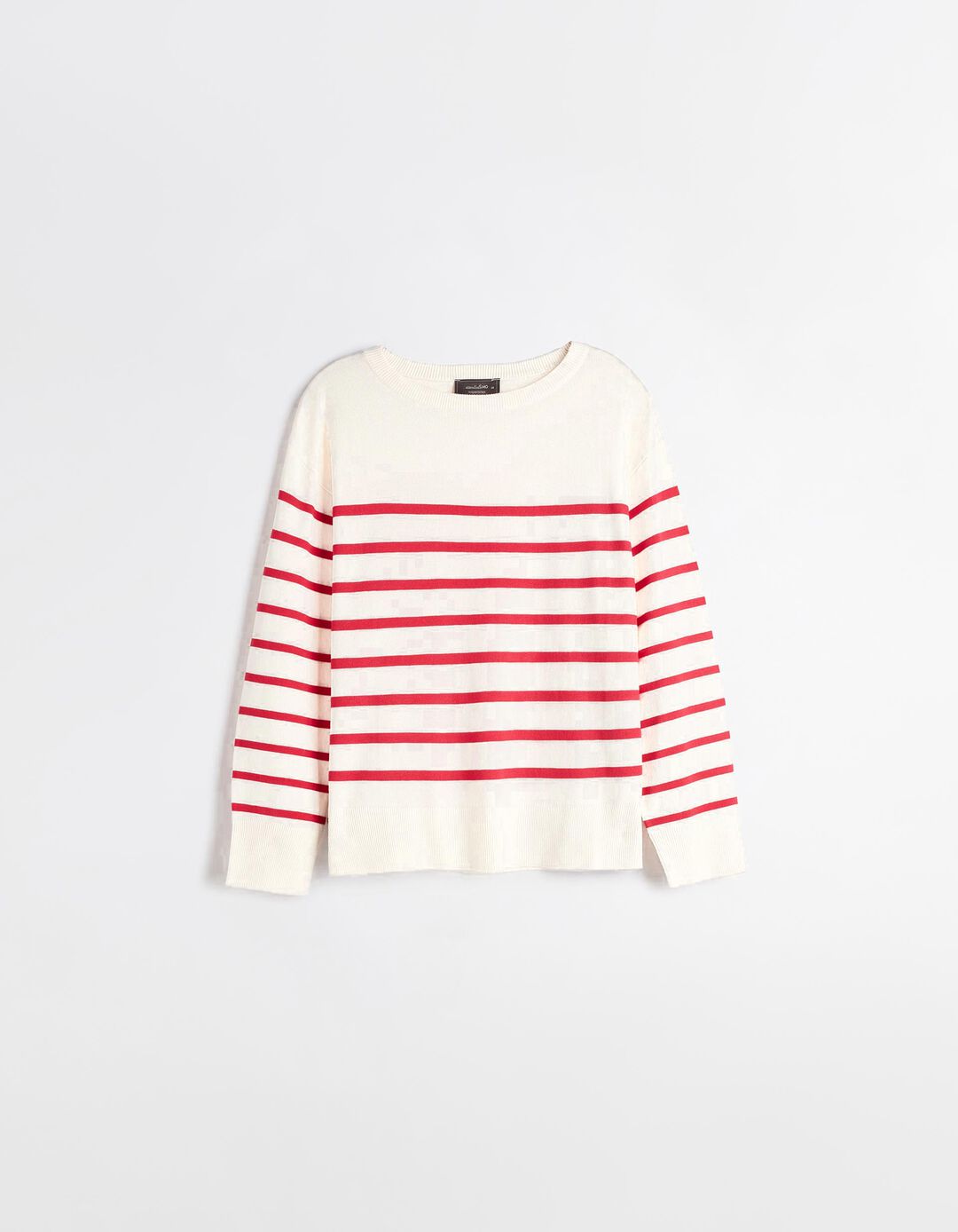 Camisola de Malha Riscas, Mulher, Bege Claro