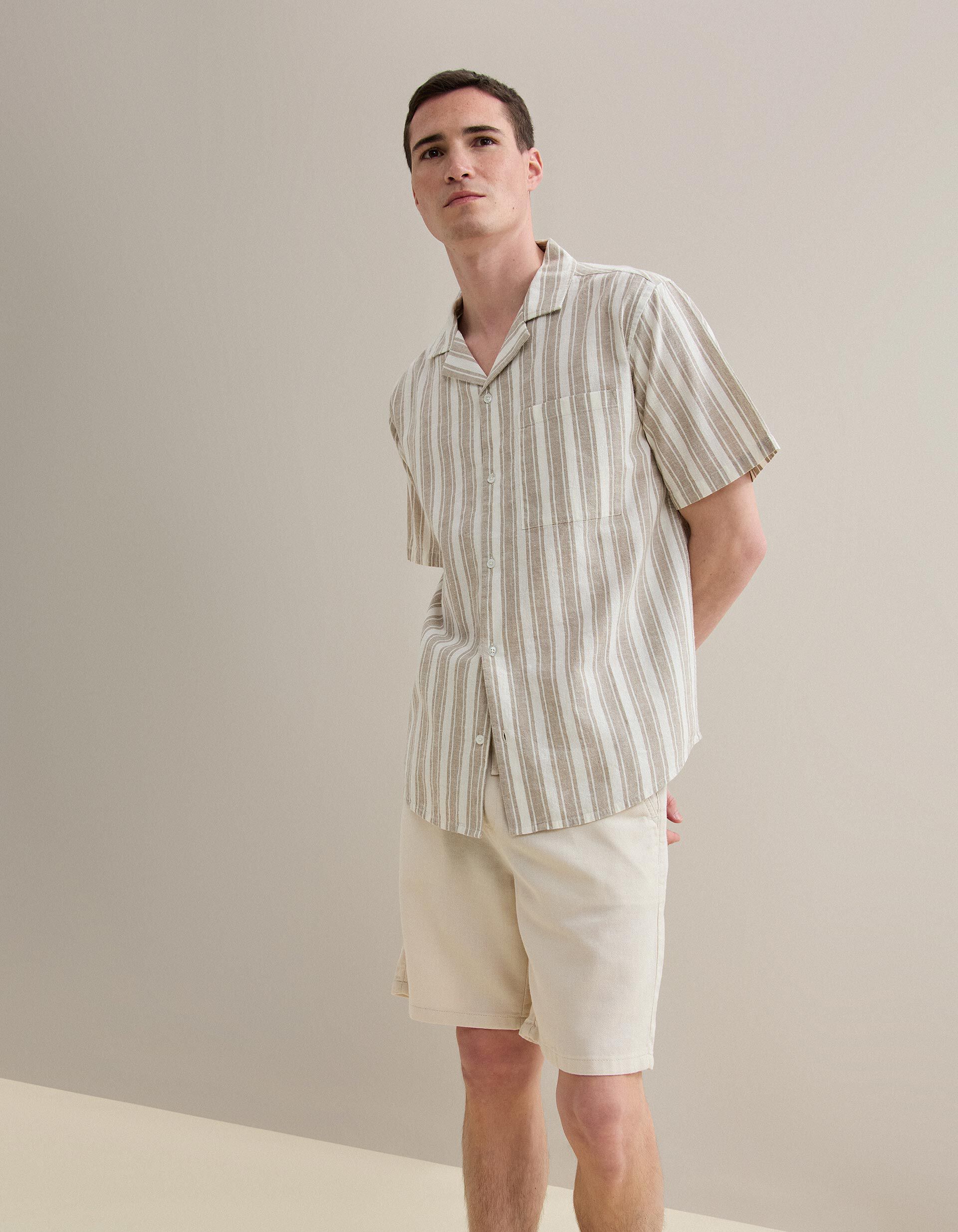 Comprar Online Camisa Resort com Linho, Homem, Bege