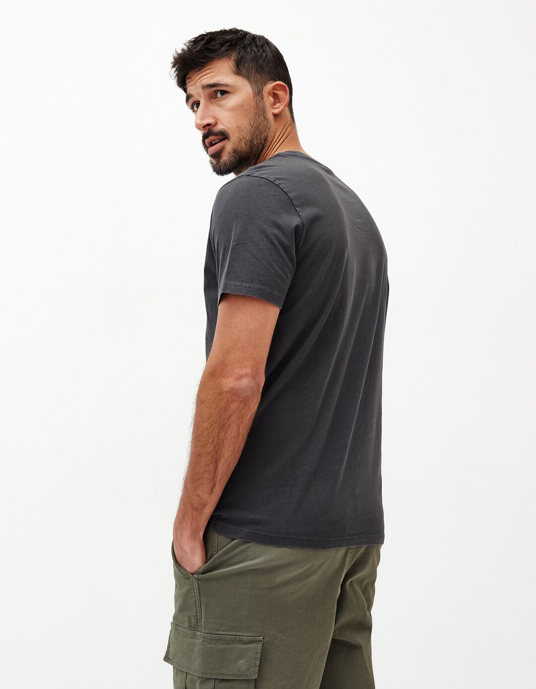 T-shirt, Homem, Cinzento Escuro