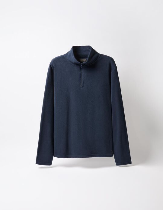 Comprar Online Camisola Polar com Fecho, Homem, Azul Escuro