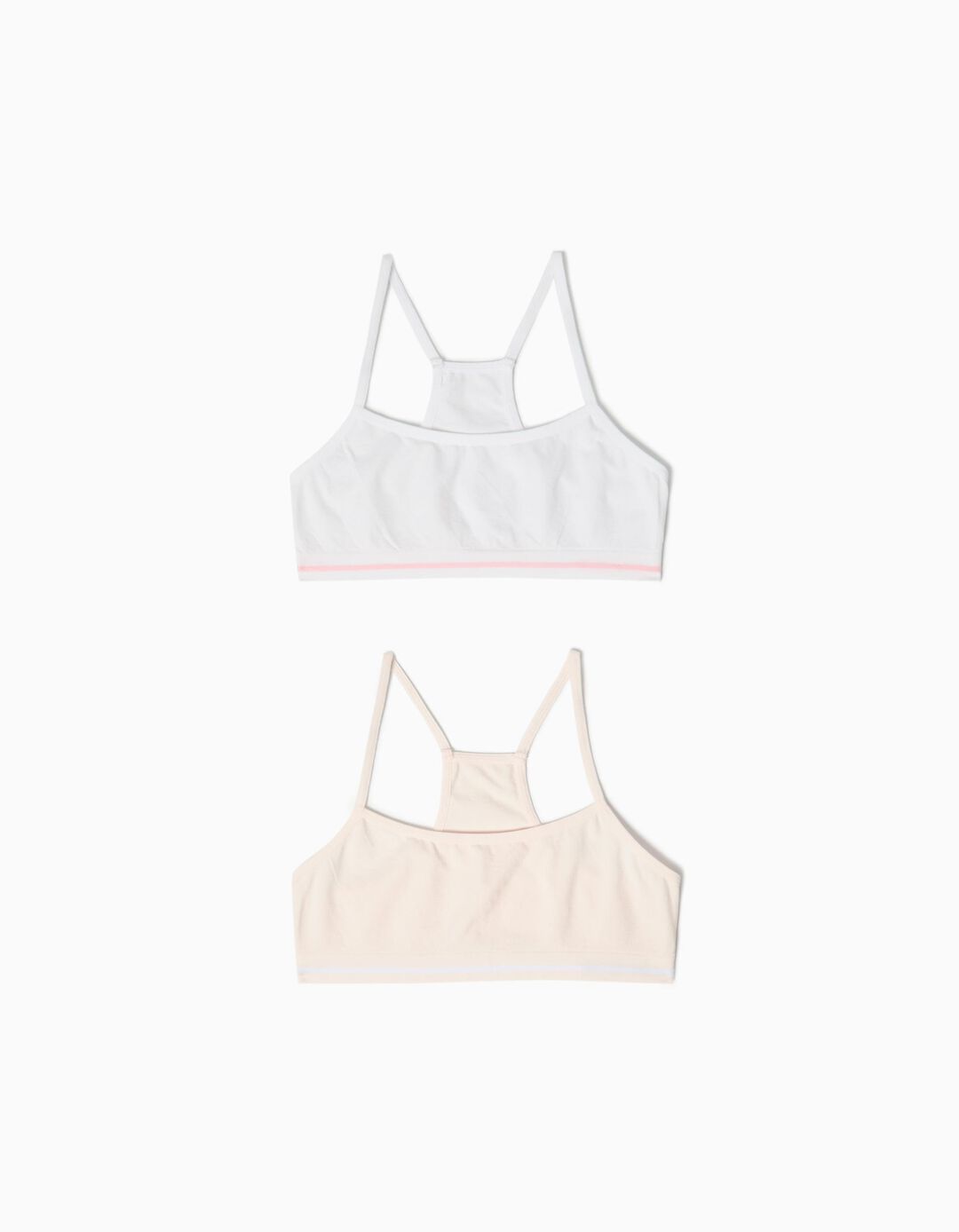 Pack 2 Tops, Menina, Rosa/Branco