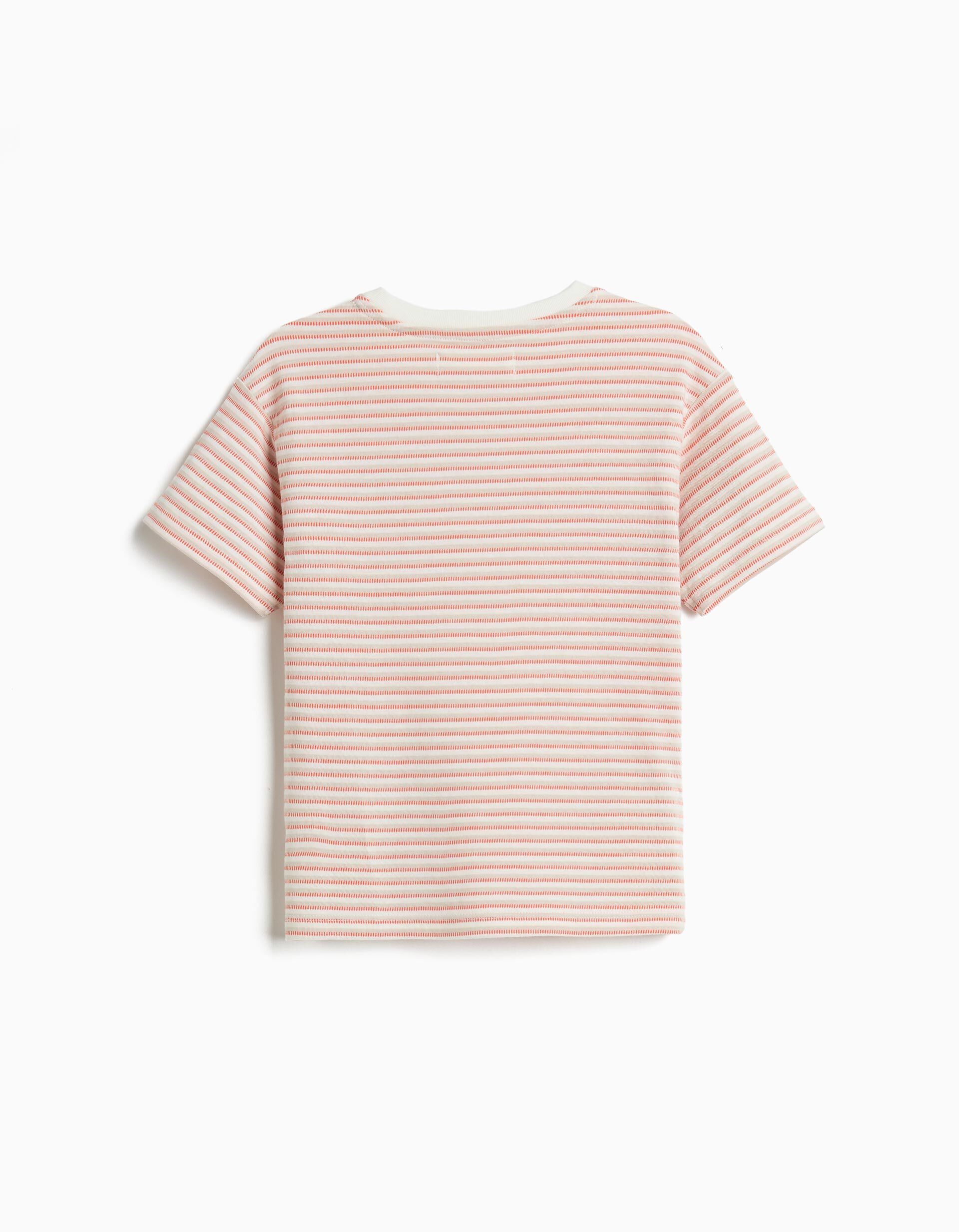 Comprar Online T-shirt &agrave;s Riscas, Menino, Laranja Escuro