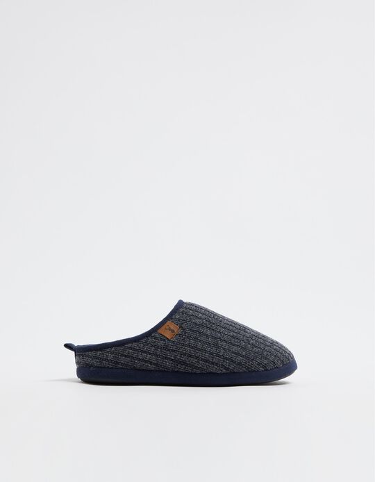 Comprar Online Chinelos Malha Canelada, Homem, Azul Escuro