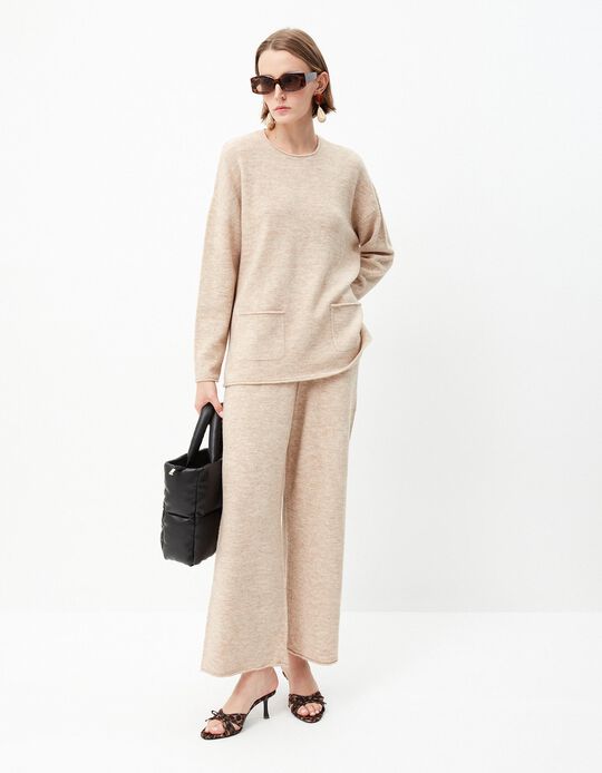 Comprar Online Camisola de Malha Bolsos, Mulher, Bege