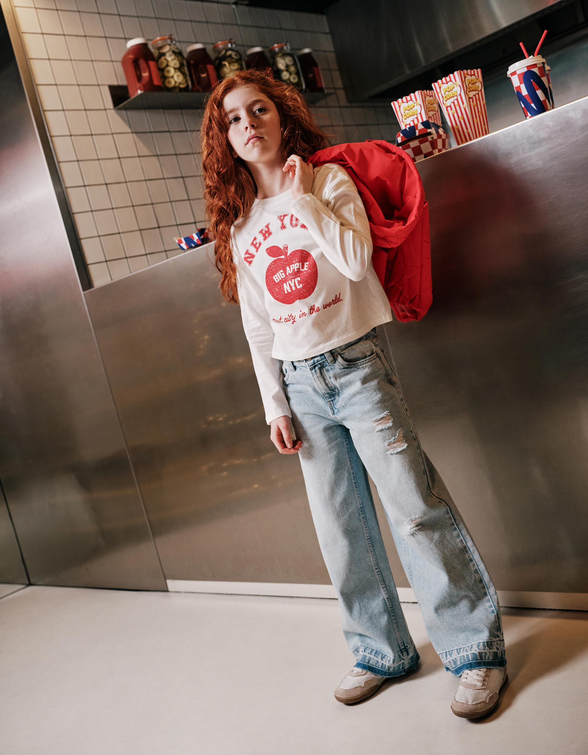 Comprar Online Cal&ccedil;as de Ganga 'Wide Leg', Menina, Azul Claro