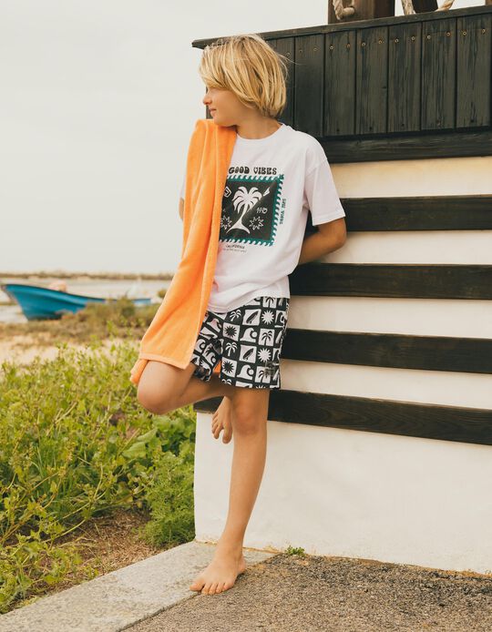 Comprar Online Calções de Banho Estampados, Menino, Cinzento Escuro 
