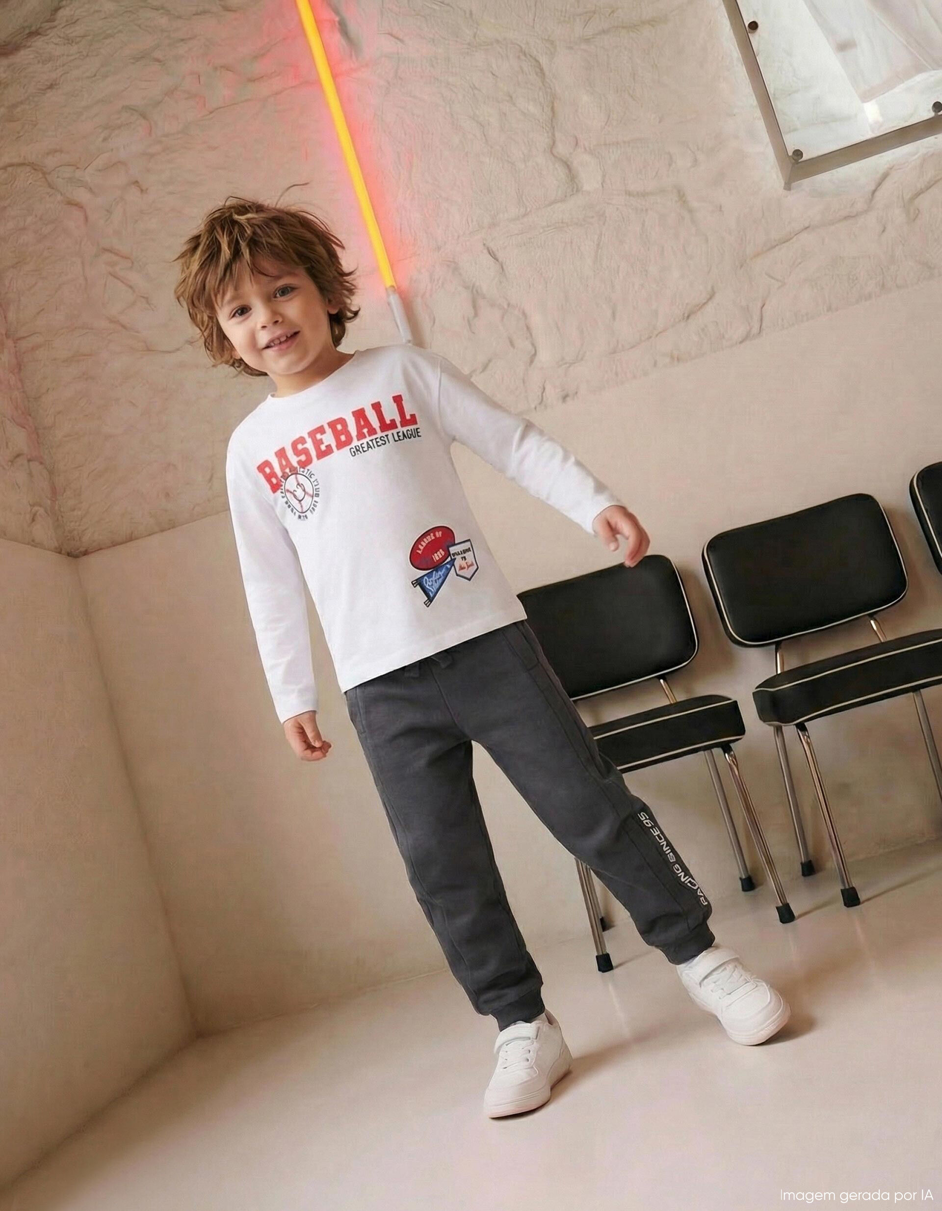 Comprar Online T-shirt de Manga Comprida, Menino, Branco
