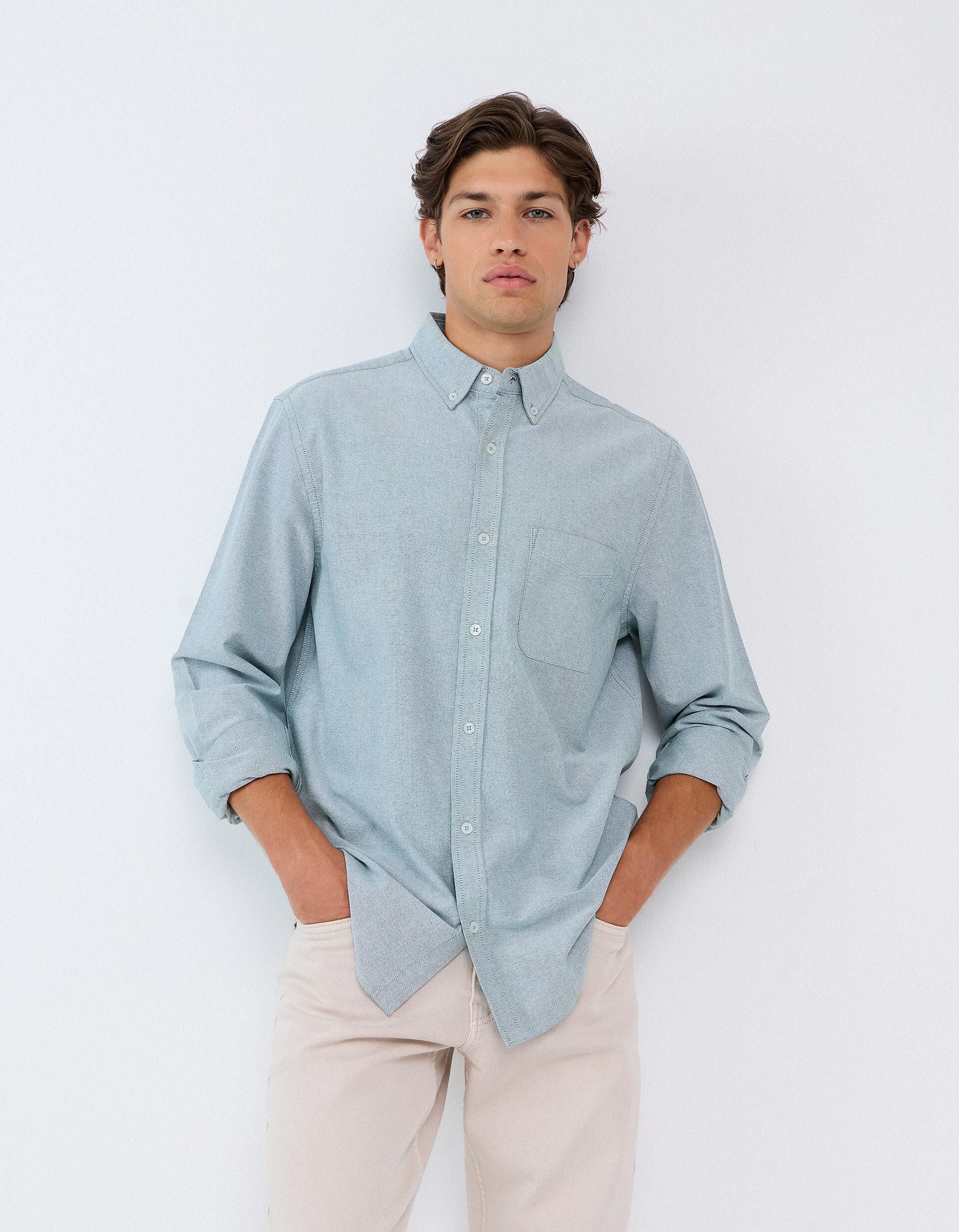 Comprar Online Camisa Oxford, Homem, Verde &Aacute;gua