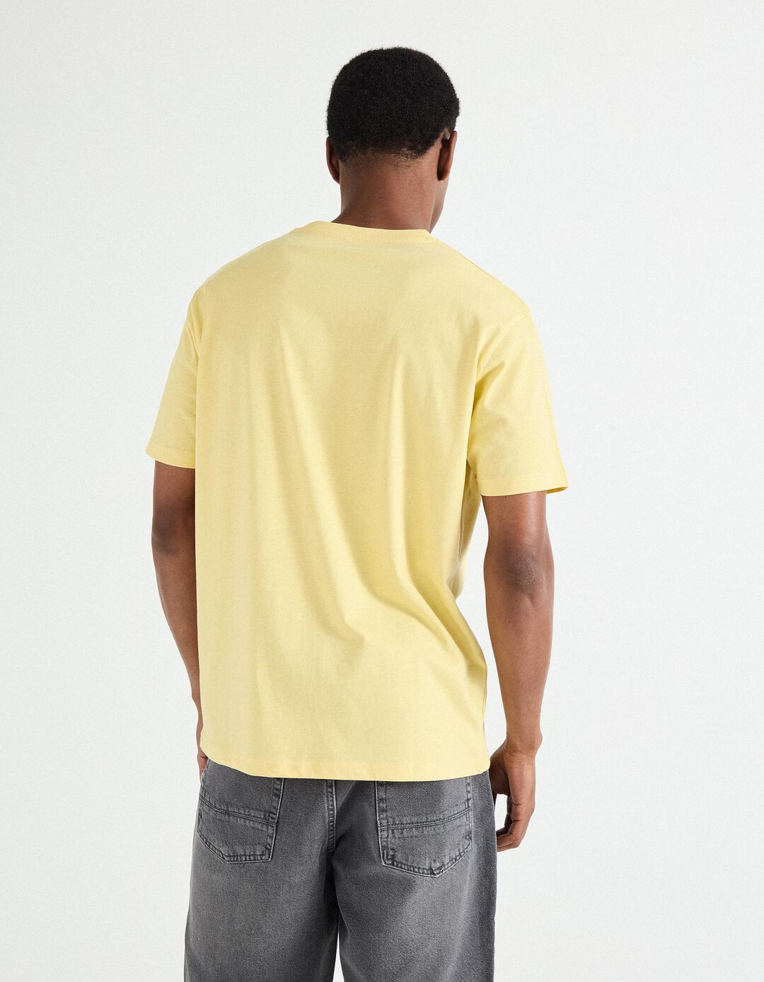 T-shirt Print, Homem, Amarelo Claro