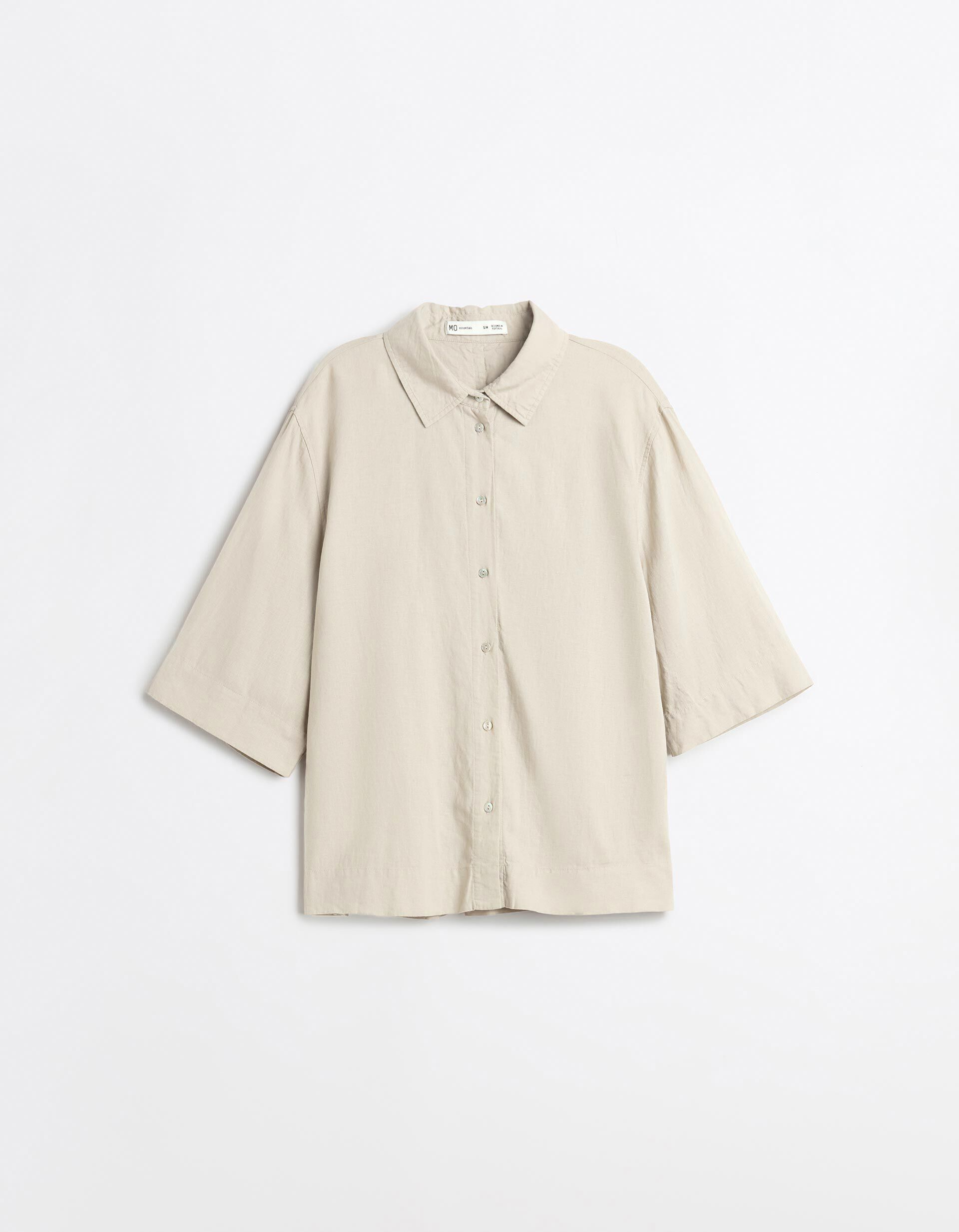 Comprar Online Camisa com Linho, Mulher, Bege