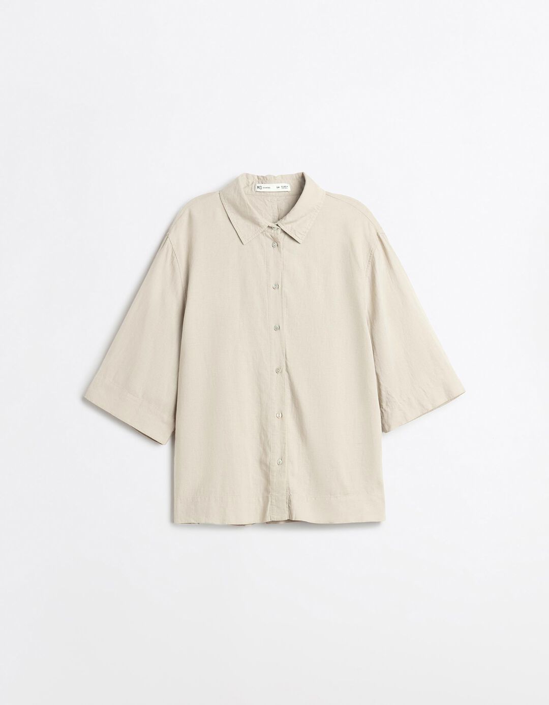 Camisa com Linho, Mulher, Bege