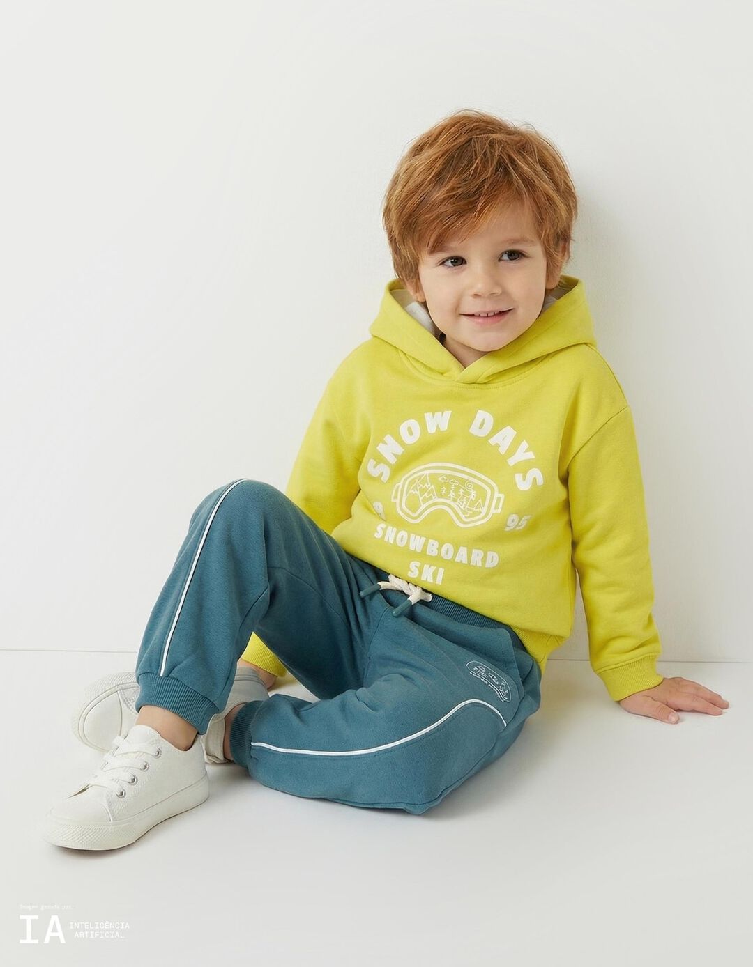 Sweatshirt com Capuz, Menino, Amarelo