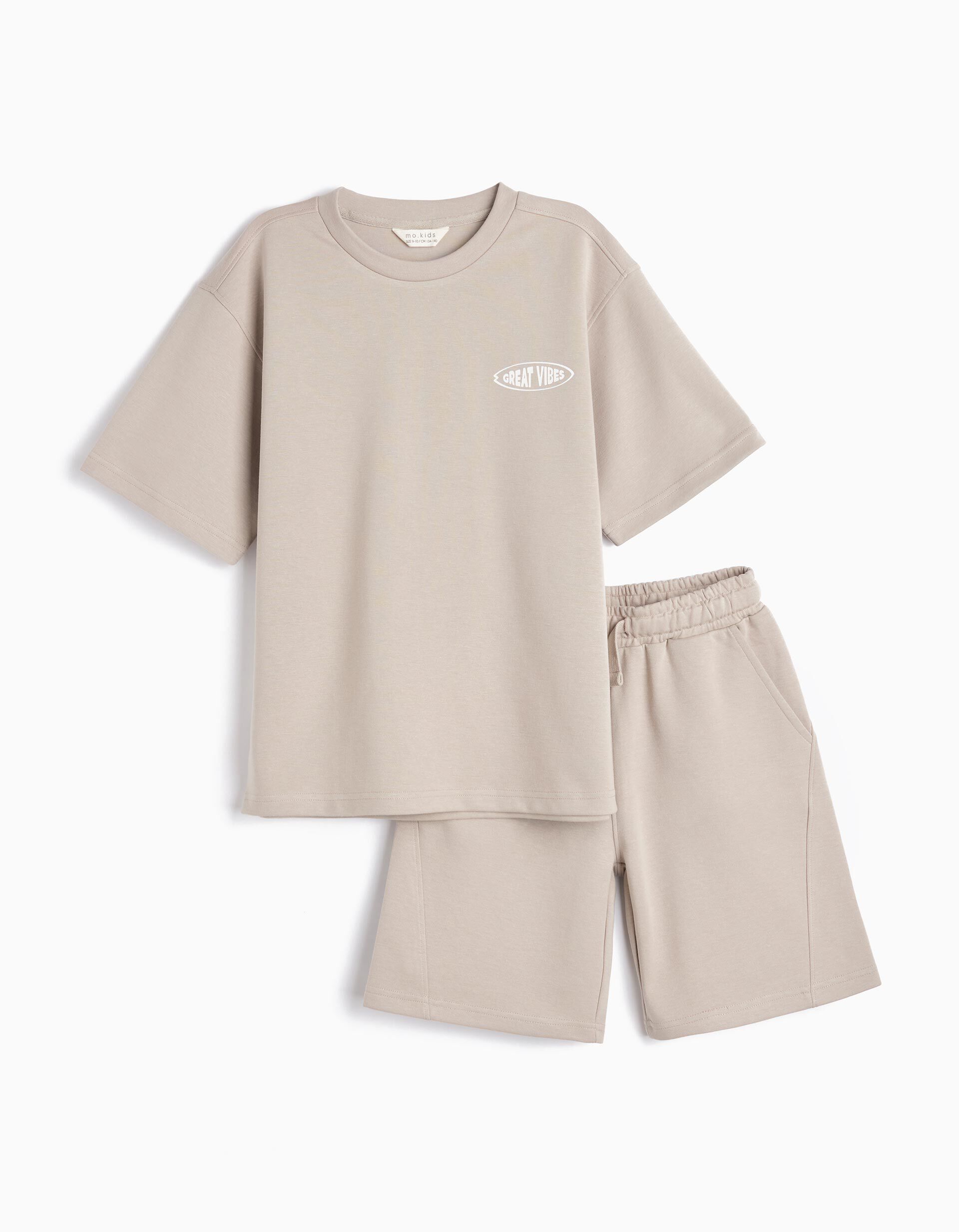 Comprar Online Conjunto T-Shirt e Cal&ccedil;&otilde;es, Menino, Cinzento