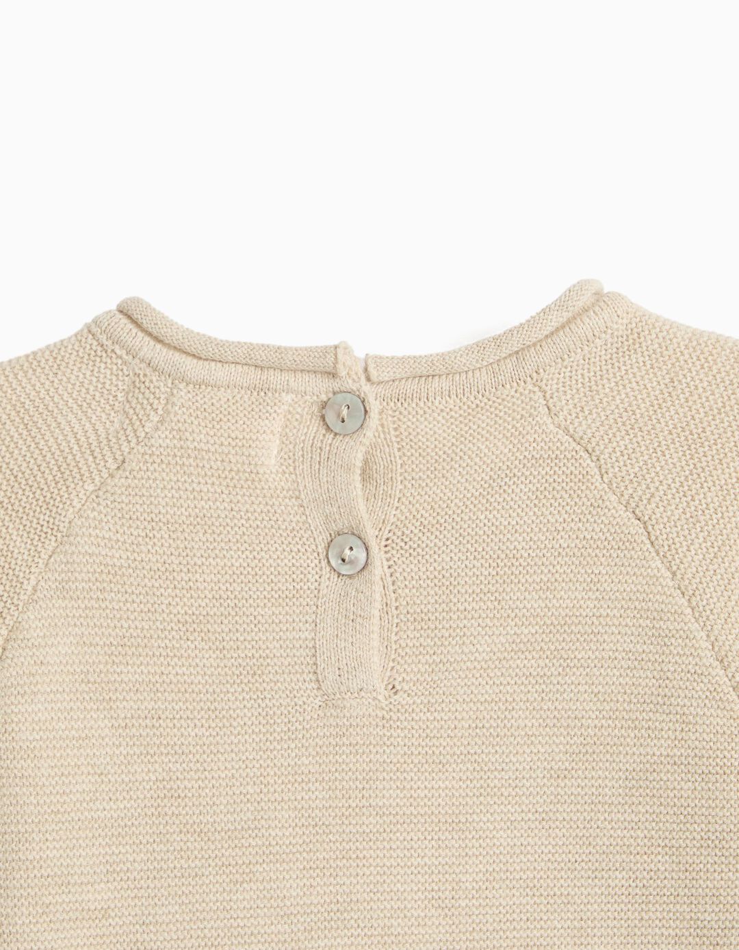 Sweatshirt De Malha, Rec&eacute;m-Nascido, Bege Claro