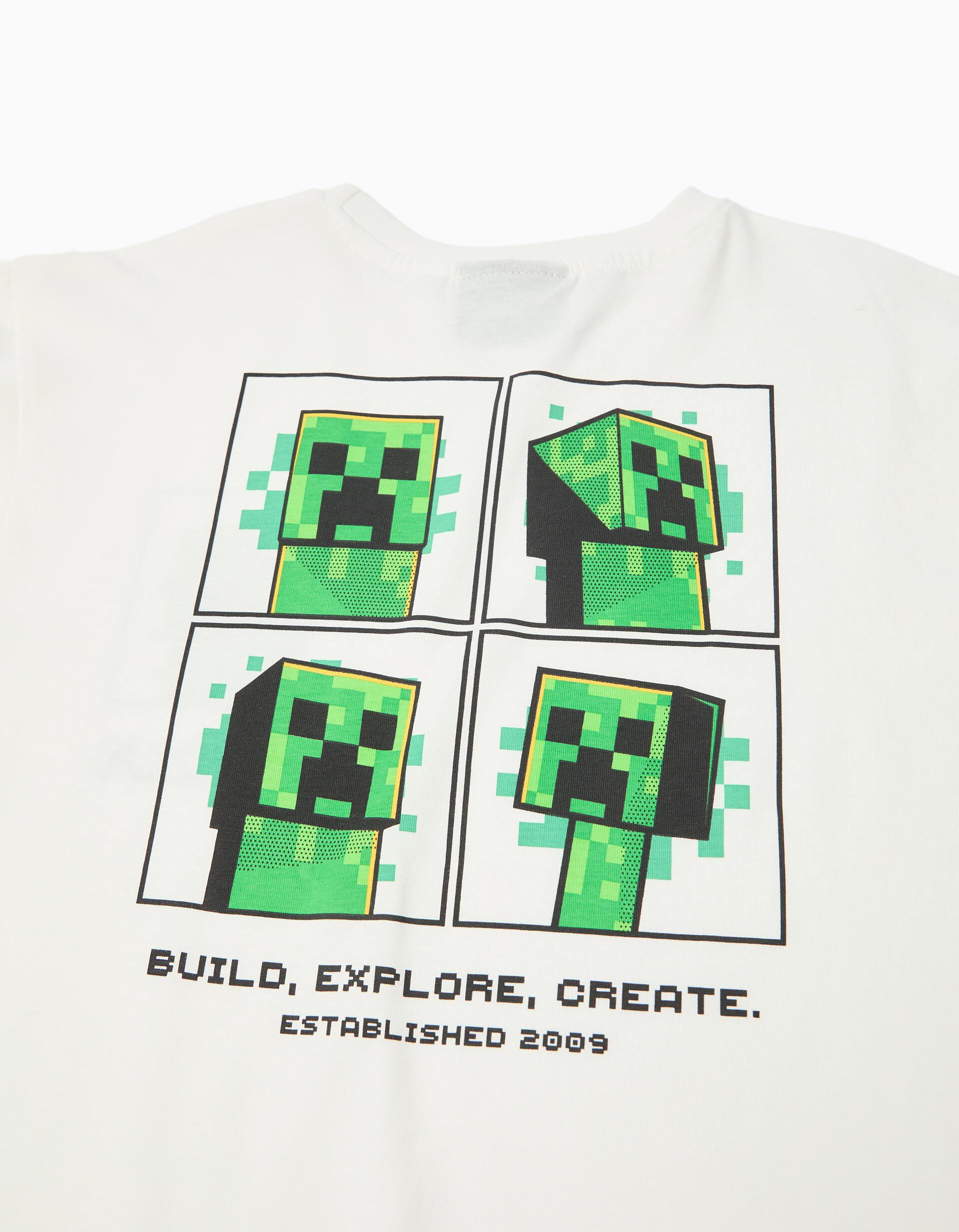 Comprar Online T-shirt Manga Comprida 'Minecraft', Menino, Branco