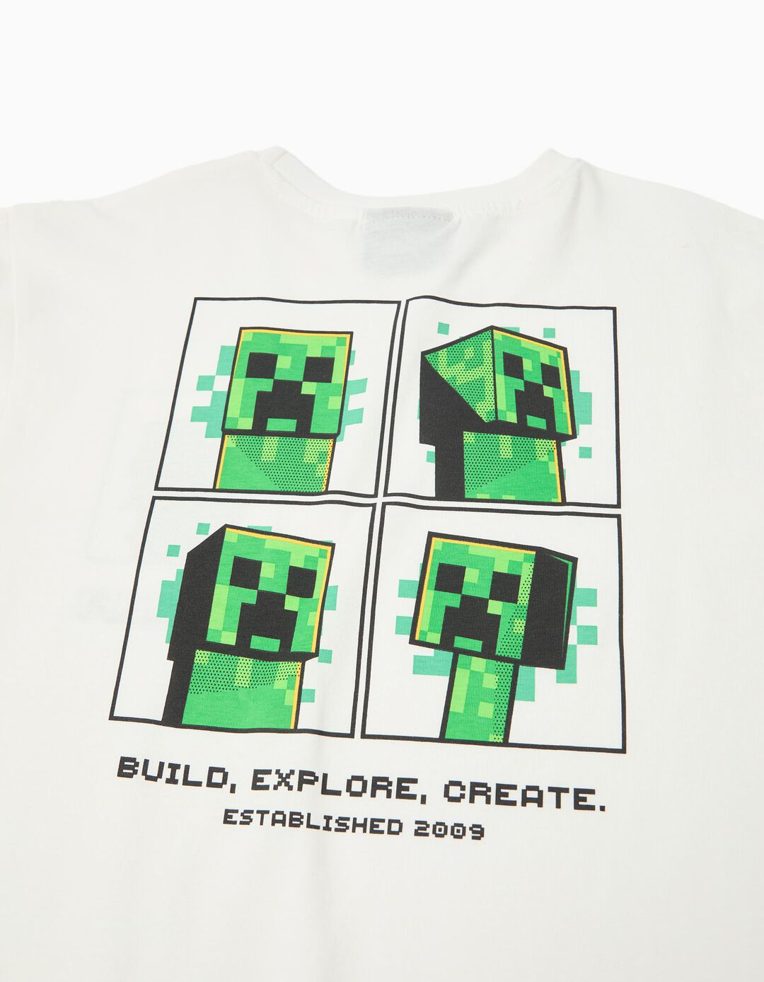 T-shirt Manga Comprida 'Minecraft', Menino, Branco